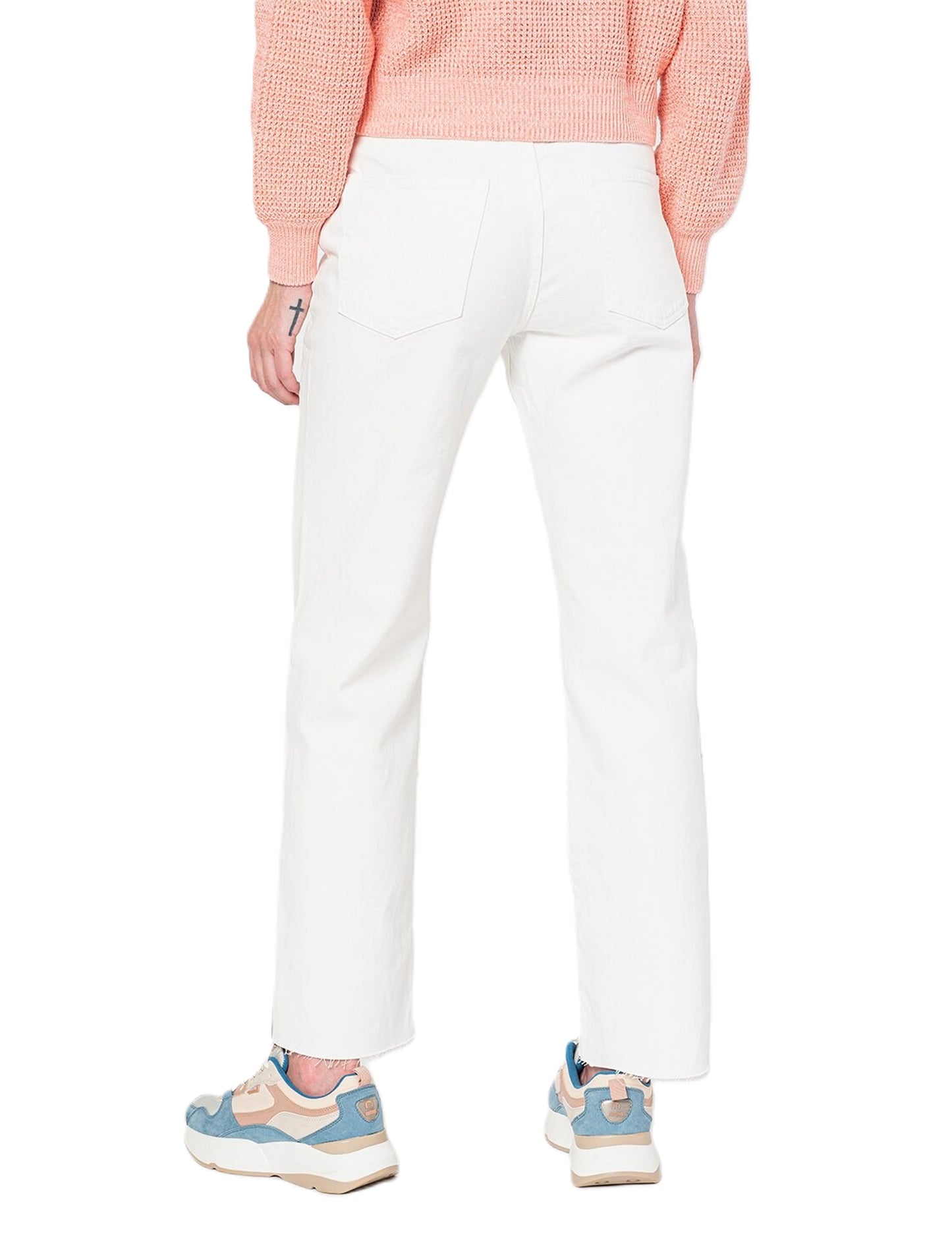 GAP - Blugi relaxed fit cu slituri laterale la terminatie, Alb. i205