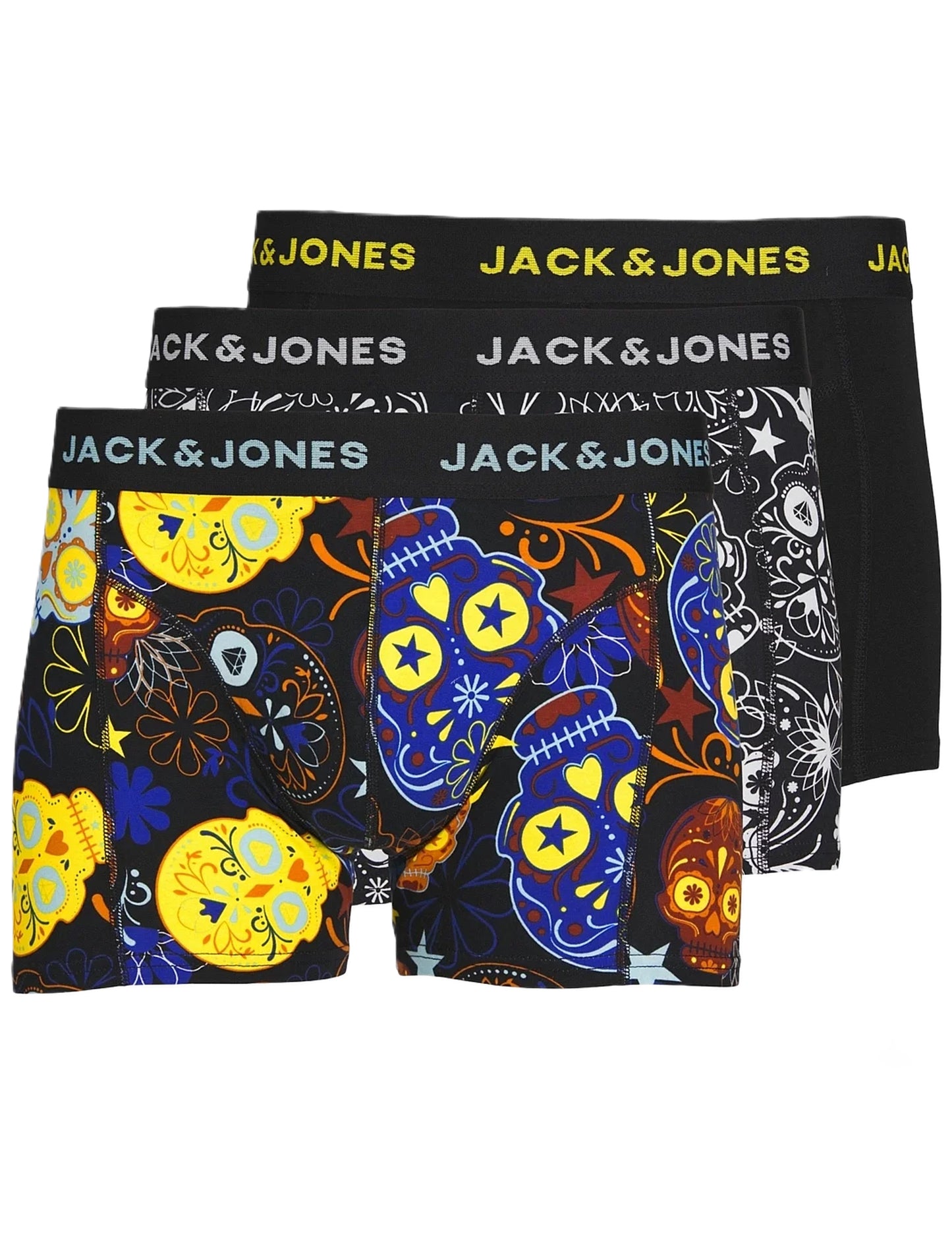 JACK & JONES                               SET DE 3 BOXERI JACSUGAR SKULL TRUNKS NOOS i712