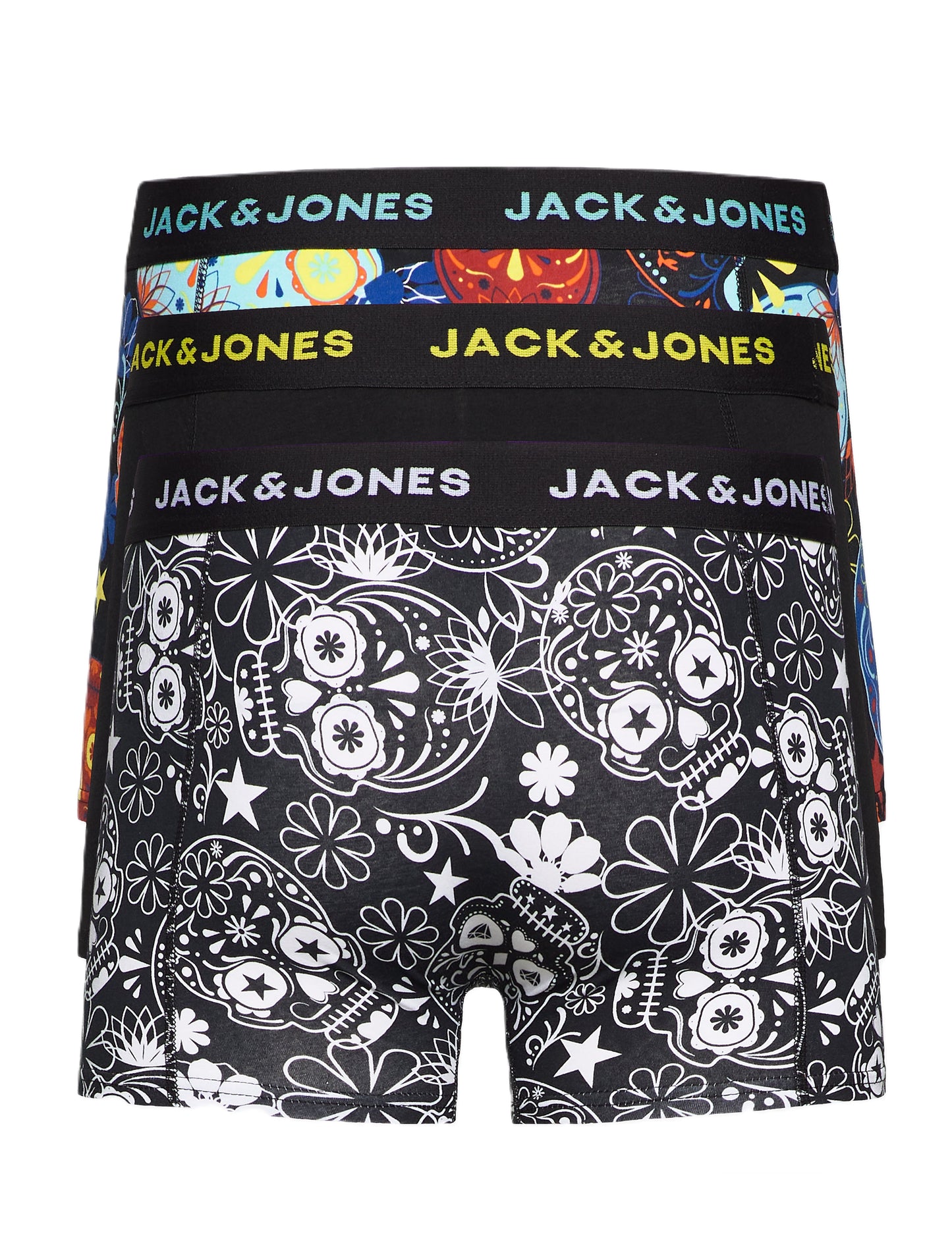 JACK & JONES                               SET DE 3 BOXERI JACSUGAR SKULL TRUNKS NOOS i712