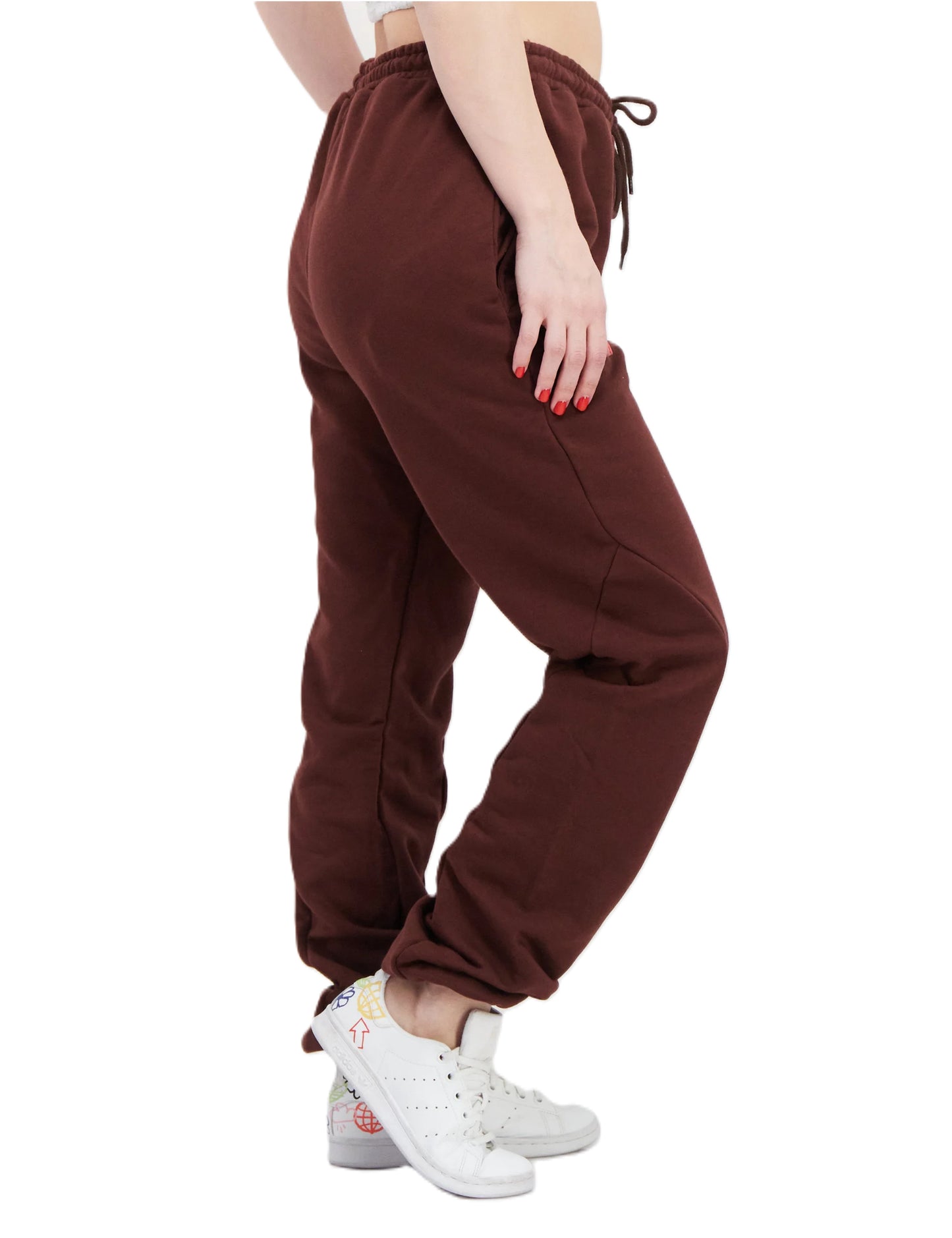 NA-KD                                         Pantaloni de sport uni cu șnururi pentru femei, burgundy i396