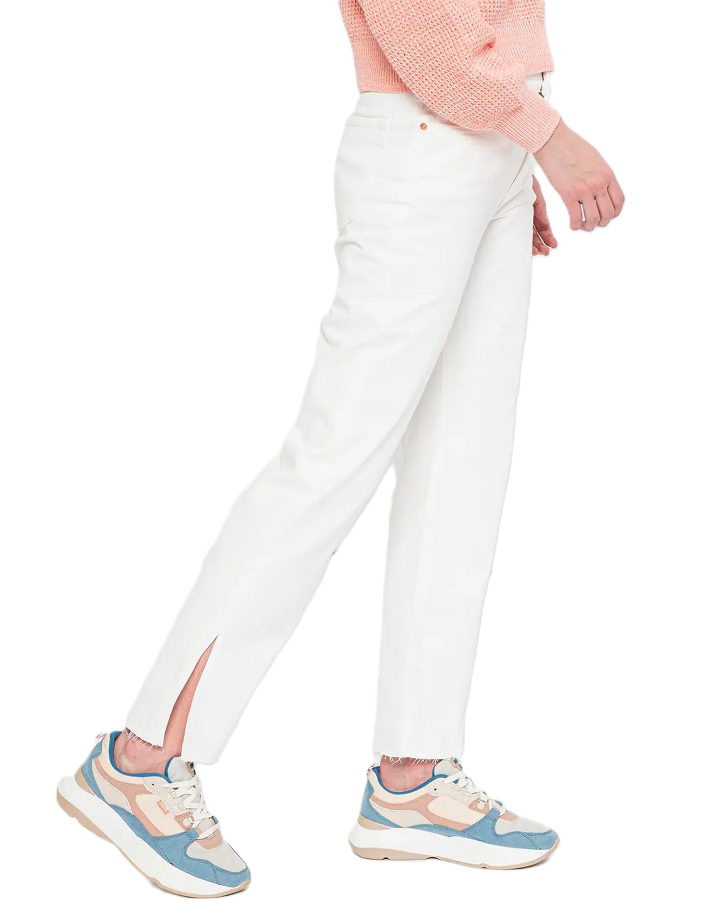 GAP - Blugi relaxed fit cu slituri laterale la terminatie, Alb. i205